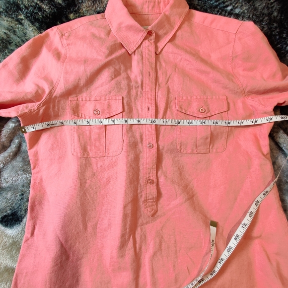 Talbot's Outlet Coral Collared Button Top Size Small - Picture 7 of 9